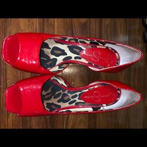 SIZE 7 JESSICA SIMPSON RED “JOSETTE” PUMPS